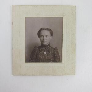 Antique Photograph Young Woman Polka Dot Dress Susanna E. Niswonger Ohio 1890s